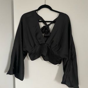 Zara NWT open back satin top